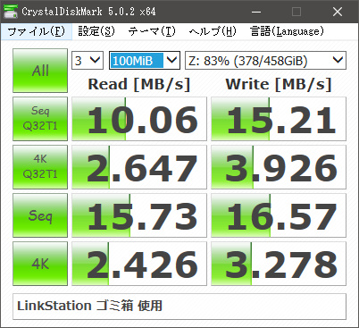 BUFFALO LinkStation LS-WTGL/R1 ベンチマーク