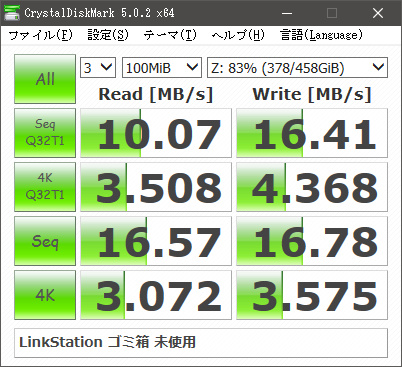 BUFFALO LinkStation LS-WTGL/R1 ベンチマーク